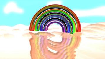representación 3d del vídeo de fondo de la alegría del arco iris foto
