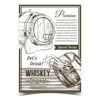 vector de banner de receta especial de whisky original