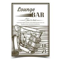 Lounge Alcoholic Bar Advertising Banner Vector