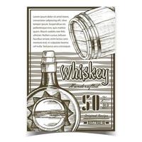 Handcrafted Whiskey Advertising Banner Vector