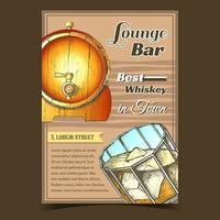 Whiskey Lounge Bar Best In Town Poster Vector