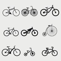 conjunto de iconos aislados en una bicicleta temática vector