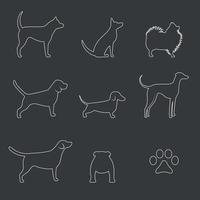 Set of isolated icons on a theme dogs vector