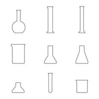 Set of icons on a theme Chemical equipment glass vector