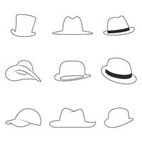 Set of icons on a theme hats vector