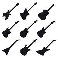 Set of isolated icons on a theme guitar vector