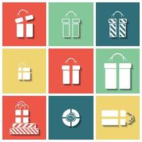 Set of icons on a theme gifts vector