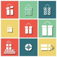 Set of icons on a theme gifts