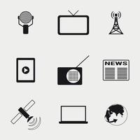 Set of icons on a theme media vector