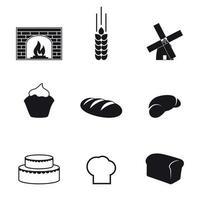 Set of isolated icons on a theme bakery vector