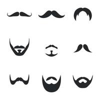 conjunto de íconos aislados en un tema de barba y bigote vector