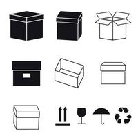 Set of isolated icons on a theme boxes vector