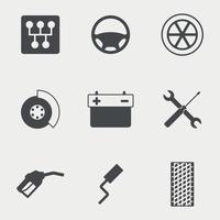 Set of isolated icons on a theme car elements vector