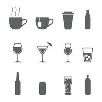 Set of isolated icons on a theme drinks vector