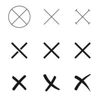 conjunto de iconos aislados en una cruz temática vector
