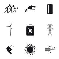 Set of isolated icons on a theme energy vector