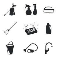 Set of isolated icons on a theme cleaning vector