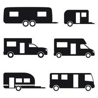 Set of isolated icons on a theme travel trailers vector