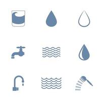 Set of isolated icons on a theme water vector