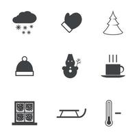 Set of isolated icons on a theme winter vector