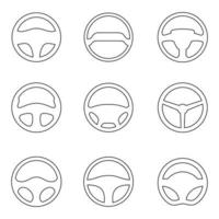 Set of isolated icons on a theme steering wheel vector