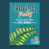 Areca Palm Tropical Exotic Leaf Banner Vector