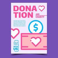 Money Donation Creative Advertising Banner Vector