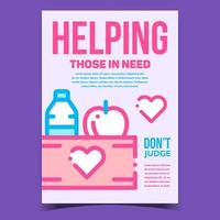 Helping Those In Need Advertising Banner Vector