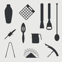 Set of icons on a theme bar tools vector