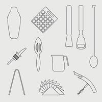 Set of icons on a theme bar tools vector