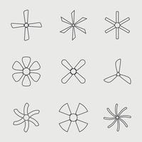 conjunto de iconos en un ventilador de tema vector