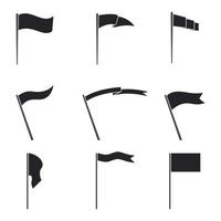 conjunto de iconos en las banderas de un tema vector