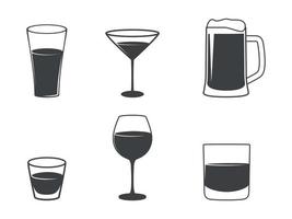 Set of icons on a theme glasses vector