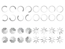 Collection of simple modern preloaders isolated vector