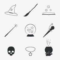 Set of isolated icons on a theme magic vector