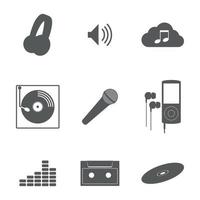 Set of isolated icons on a theme music vector