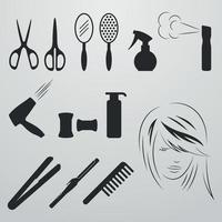 Set of isolated icons on a theme barbershop vector