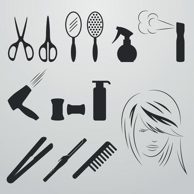Set of isolated icons on a theme barbershop