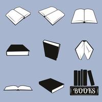 Set of icons on a theme books vector