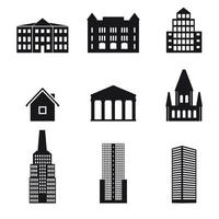 conjunto de iconos aislados en edificios temáticos vector