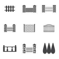 Set of isolated icons on a theme fence vector