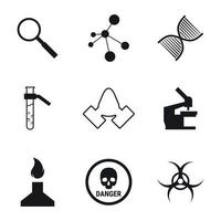 Set of isolated icons on a theme science vector