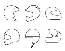 Set of isolated icons on a theme helmet vector