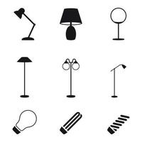 Set of isplated icons on a theme lamps vector