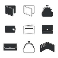 Set of isolated icons on a theme purse vector