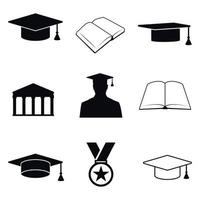 Set of isolated icons on a theme university vector