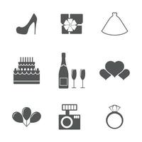 Set of isolated icons on a theme wedding vector