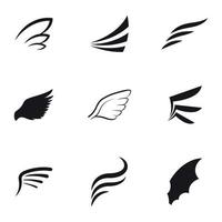 Set of isolated icons on a theme wing vector