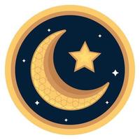 crescent moon and star vector
