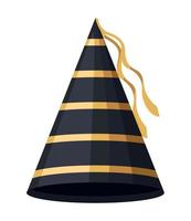 black and golden party hat vector